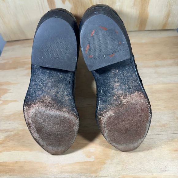 Lucchese Black  Leather Cowboy Boots Men’s Size 9 D - Picture 7 of 10